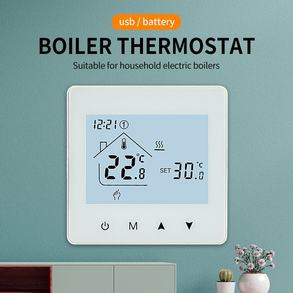 Thermostat de chaudière à gaz programmable avec piles LCD 3AA de type C
