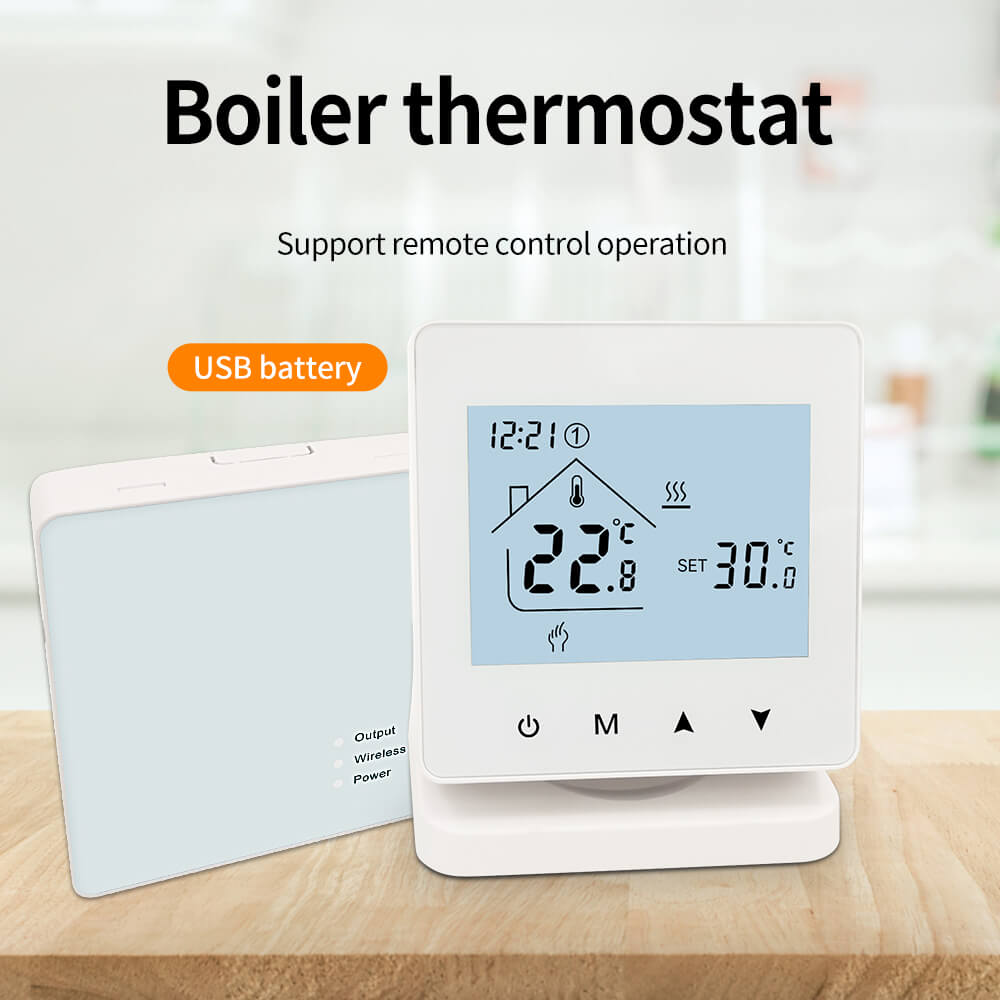 Thermostat de salle de chauffage au sol à collecteur numérique sans fil avec récepteur RF pour le chauffage de la chaudière à eau